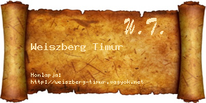 Weiszberg Timur névjegykártya